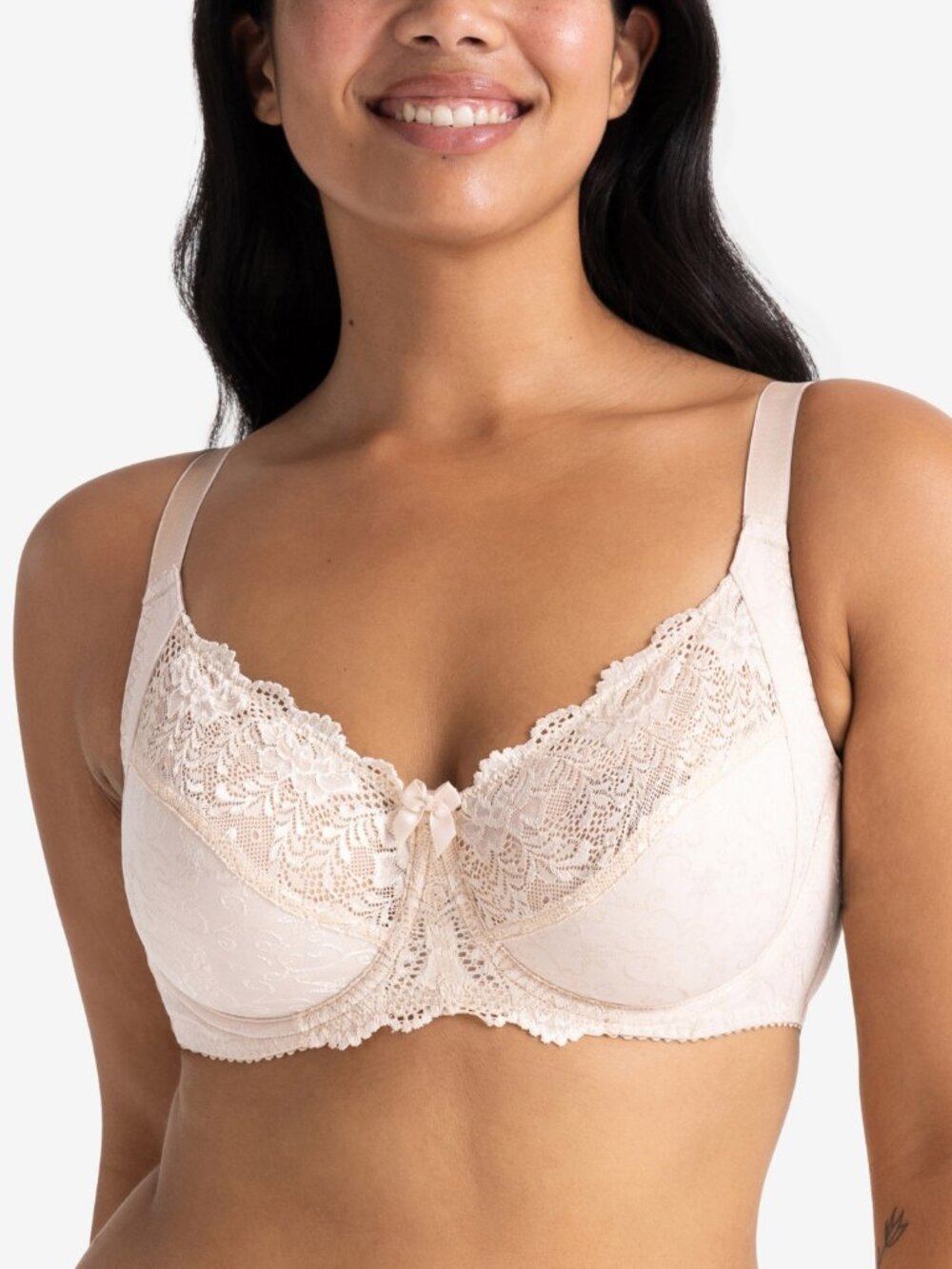 #2175 Dorina Philippa All Lace Full Figure Non Padded Demi Bra, D15006A - Nude
